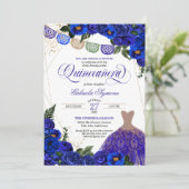 ブルーバラグリッタードレスフィエスタキンセアニラインビータ 招待状 (スタンド正面)