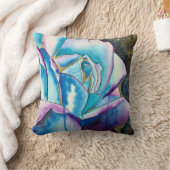 ブルーバラゴシックオリジナルアート クッション (ブランケット)