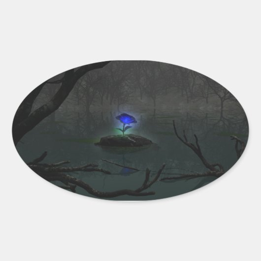 ブルーバラシール 楕円形シール (正面)