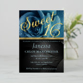 ブルーバラスイート16招待状フォイル招待状 箔招待状 (立ち正面)