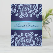 ブルーバラスウィート16誕生日招待状 招待状 (スタンド正面)
