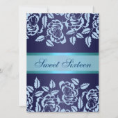 ブルーバラスウィート16誕生日招待状 招待状 (正面)