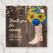 ブルーバラスサンフラワーズバーンウッドブーツサンキュー フェイバータグ (裏面)