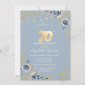 ブルーバラストリングライツダスティブルー70誕生日 招待状 (正面)