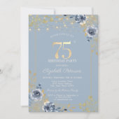 ブルーバラストリングライツダスティブルー75誕生日 招待状 (正面)