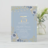 ブルーバラストリングライツダスティブルー75誕生日 招待状 (スタンド正面)