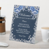 ブルーバラスノーフレークのクリスマス安全対策 台座サイン (インサイチュ)