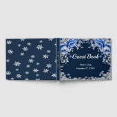 ブルーバラスノーフレーク結婚クリスマス ゲストブック (全面)