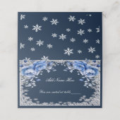 ブルーバラスノーフレーク結婚クリスマス プレイスカード (外部開封)