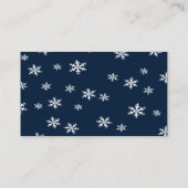 ブルーバラスノーフレーク結婚クリスマス プレイスカード (裏面)