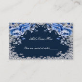 ブルーバラスノーフレーク結婚クリスマス プレイスカード (正面)