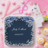 ブルーバラスノーフレーク結婚クリスマス ペーパープレート (パーティー)