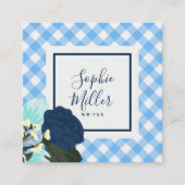 ブルーバラズフローラ&ブルーギンガム スクエア名刺 (正面)