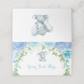 ブルーバラゾウ男の子ベイビーシャワー1st誕生日 プレイスカード (外部開封)