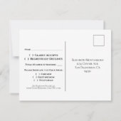 ブルーバラダウンロード可能な結婚式RSVPポストカード 招待状 (裏面)