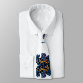 ブルーバラネイビーパーソナライズされたホワイト結婚グルーム ネクタイ (タイ)