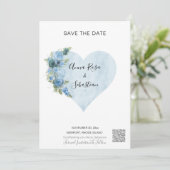 *~*ブルーバラハートAR6 QRウェディング日付を保存 招待状 (スタンド正面)