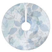 ブルーバラパターンラグジュアリー ブラッシュドポリエステルツリースカート (正面)