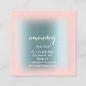 ブルーバラピンクファッションクローゼットブティックブロガー スクエア名刺 (裏面)