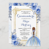 ブルーバラフラワーズキンセニェラ招待状 招待状 (正面/裏面)