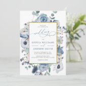 ブルーバラフラワーズ結婚式招待状 招待状 (スタンド正面)