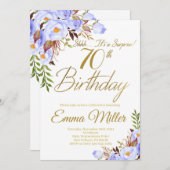 ブルーバラフローラサプライズ70thバースデーパーティー 招待状 (正面/裏面)