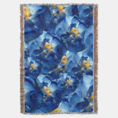 ブルーバラフローラフォトパターンブランケット スローブランケット (正面縦)