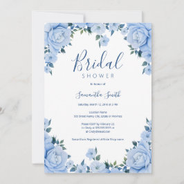 ブルーバラフローラブライダルシャワー 招待状