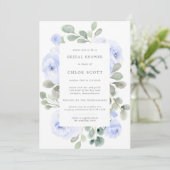 ブルーバラフローラボタニカルブライダルシャワー 招待状 (スタンド正面)