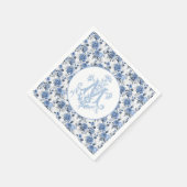 ブルーバラフローラマリアン十字宗教メアリー スタンダードカクテルナプキン (角)