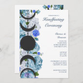 ブルーバラフローラムーンフェイズウィッカ信者ハンドスティング 招待状 (正面/裏面)