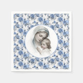 ブルーバラフローラメアリーと子イエス スタンダードカクテルナプキン (正面)