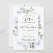 ブルーバラフローラユーカリ100thバースデーパーティー 招待状 (正面)