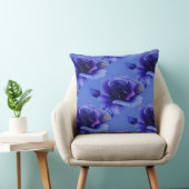 ブルーバラフローラルパターン装飾用クッション クッション (椅子)