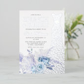 ブルーバラブライダルシャワーブランチ&バブリーシルバー 箔招待状 (立ち正面)