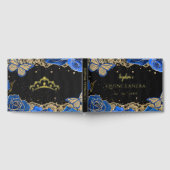 ブルーバラブラック金ゴールドレースバタフライキンセアニラ ゲストブック (全面)