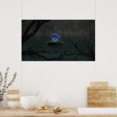 ブルーバラプリント ポスター (キッチン)