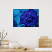 ブルーバラポスター ポスター (キッチン)