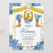 ブルーバラメキシコチャラ15キンセアニェラ招待状 招待状 (正面/裏面)