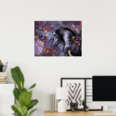 ブルーバラユニコーンアートポスター ポスター (ホームオフィス)