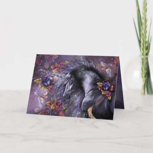 ブルーバラユニコーンデザイナーカード カード (正面)