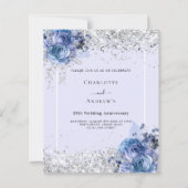 ブルーバララベンダーシルバー25結婚式招待状 (正面)