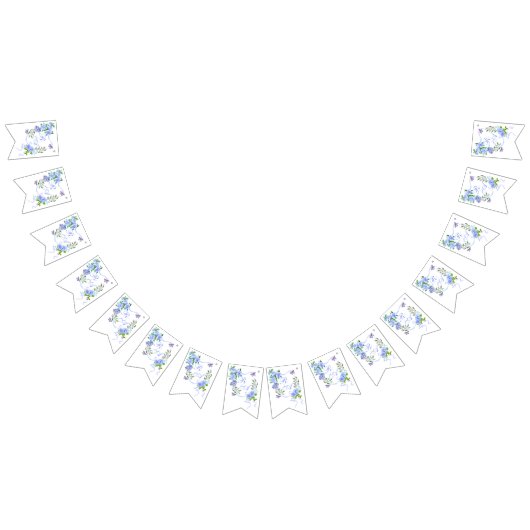 ブルーバラリボンモノグラム バンティングフラッグ (全)