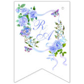 ブルーバラリボンモノグラム バンティングフラッグ (第2の旗)