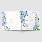 ブルーバラリボン結婚モノグラム ゲストブック (全面)