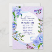 ブルーバラリボン誕生日招待状 シーズンカード (裏面)