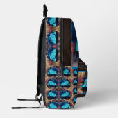 ブルーバラレインドロップフラワーアートパーソナライズされた プリントバックパック (左)