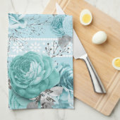 ブルーバラレース キッチンタオル (四つ折り)