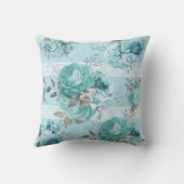 ブルーバラレース クッション (裏面)