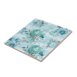 ブルーバラレース タイル